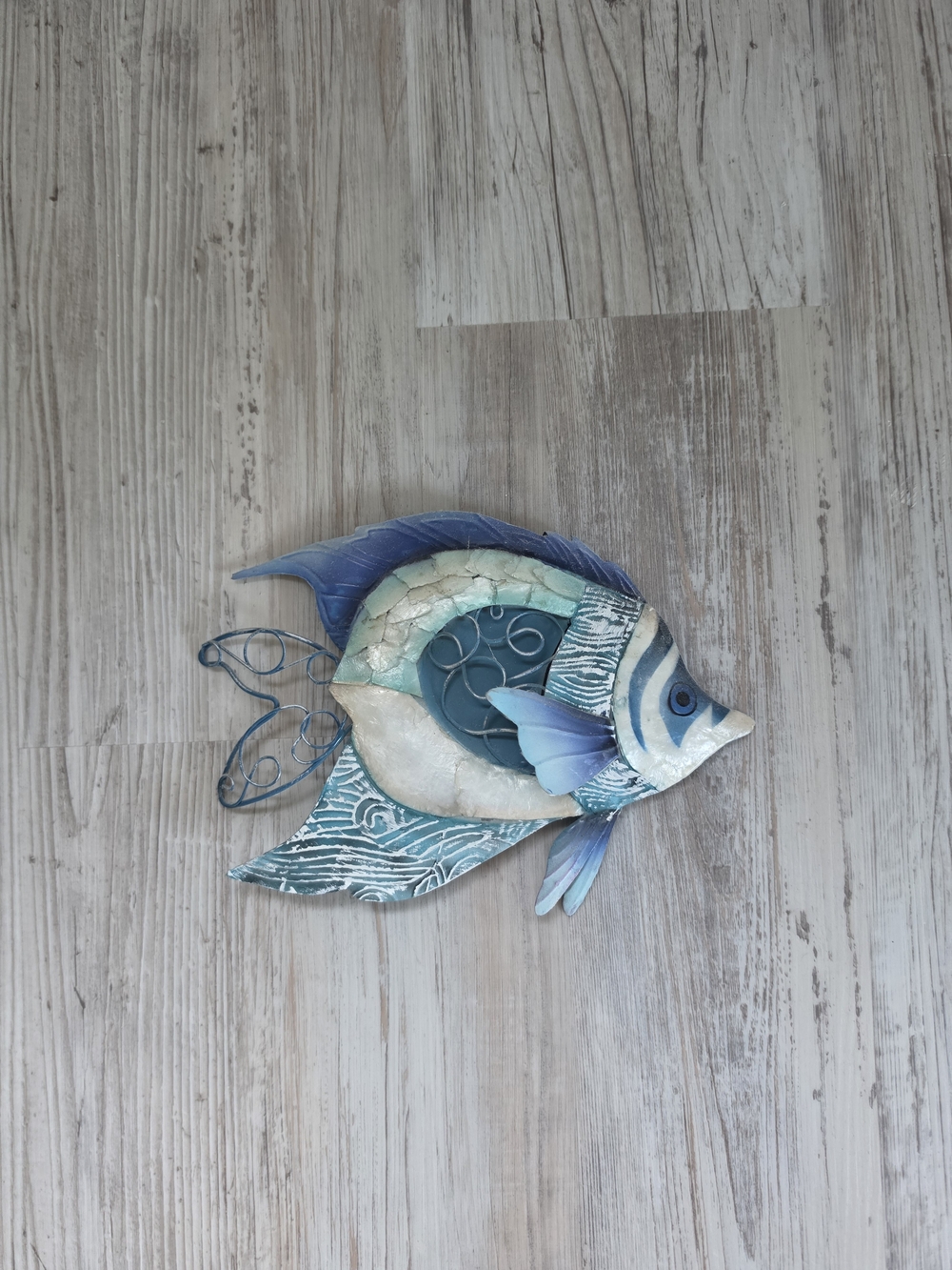 Decorative Blue Teal Wall Fish Accent - Coastal Pet Fish Decor
